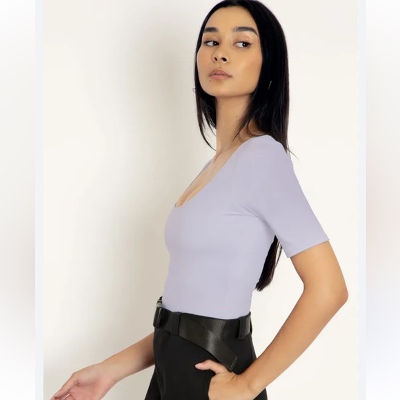 Blackmilk | Matte Black Short Sleeve Crop Top | Lavender Sz XXL - Picture 2 of 11
